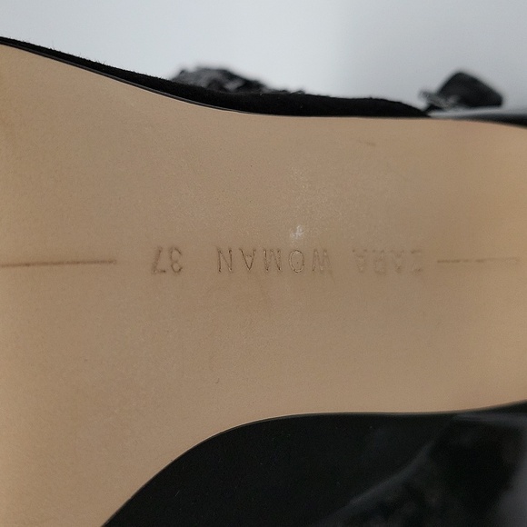 Zara Black Sequin Heeled Boots - Picture 8 of 10